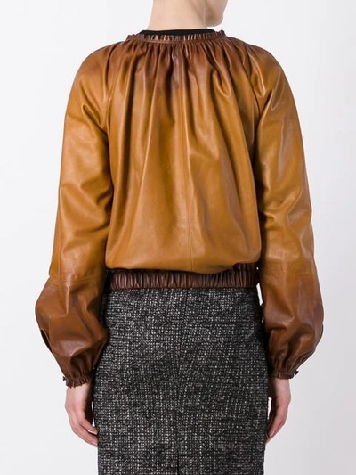 Shop Tom Ford Buckle Detailing Zipped Shirt In Brown