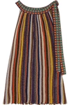 MISSONI Striped metallic crochet-knit halterneck top