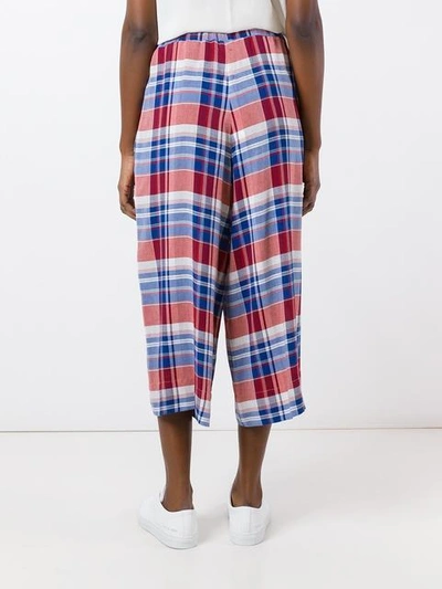 Shop Antonio Marras Checked Cropped Trousers In Blue