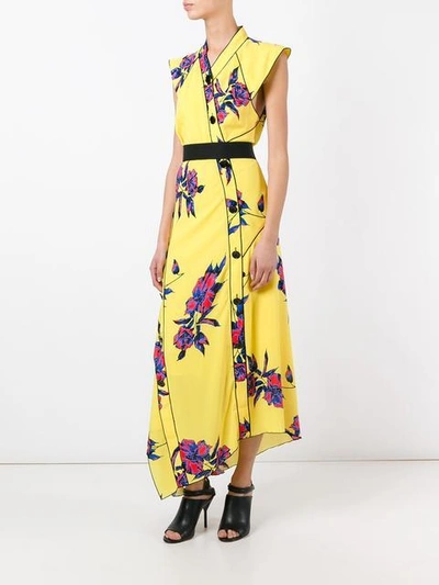 Shop Proenza Schouler Asymmetric Floral Maxi Dress