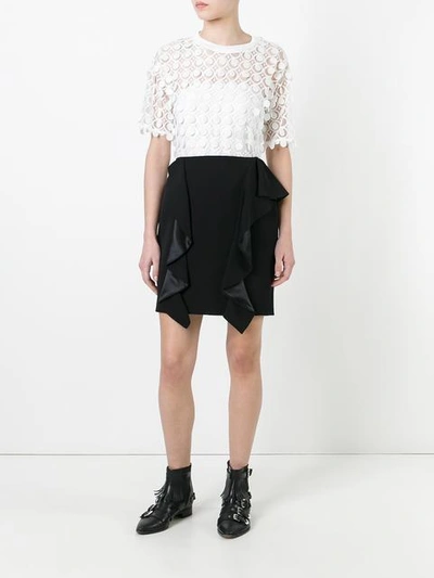 Shop Carven Lace Detail Blouse In White