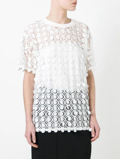 Shop Carven Lace Detail Blouse In White