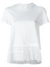 CARVEN CARVEN PLEATED SHEER DETAILING T-SHIRT - WHITE,7013TS41211832403