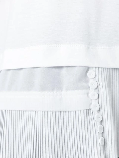 Shop Carven Pleated Sheer Detailing T-shirt - White
