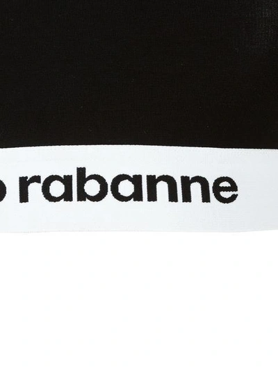 Shop Paco Rabanne Logo Bra In Black