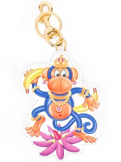 Shop Moschino Crowned Monkey Keyring - Multicolour