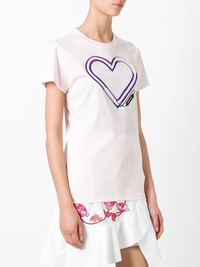 Shop Carven Heart Logo T-shirt - Pink
