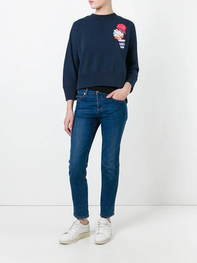 Shop Dsquared2 Drinking Decal Cropped Sweatshirt In 470