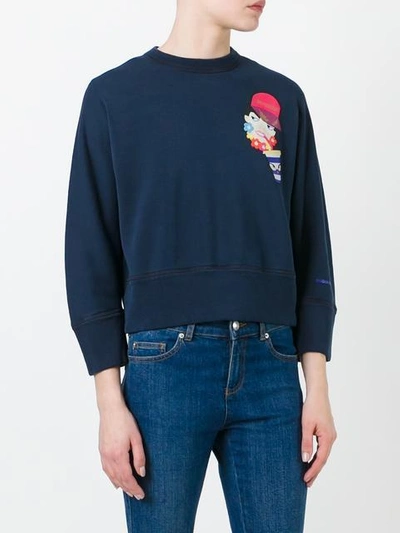 Shop Dsquared2 Drinking Decal Cropped Sweatshirt In 470