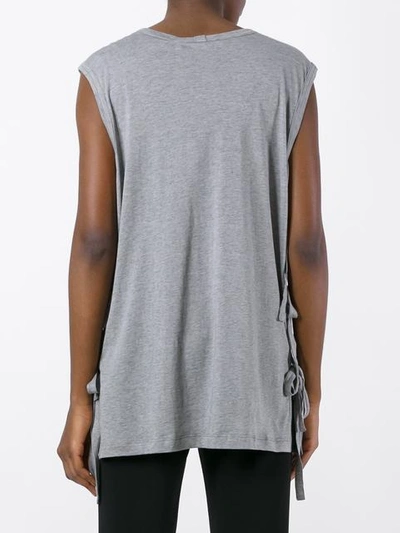 Shop Helmut Lang Lace-up Laterals Sleeveless T-shirt - Grey