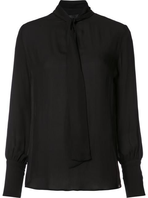 Nili Lotan Regis Silk-georgette Blouse In Black | ModeSens
