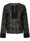 JENNI KAYNE front placket lace blouse,DRYCLEANONLY