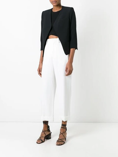 Shop Chloé Straight Leg Tailored Trousers - White