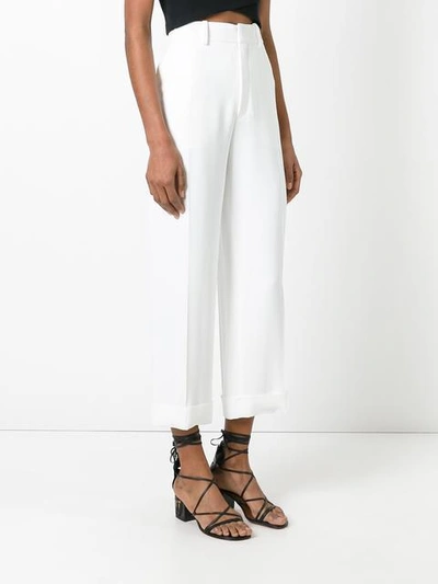 Shop Chloé Straight Leg Tailored Trousers - White