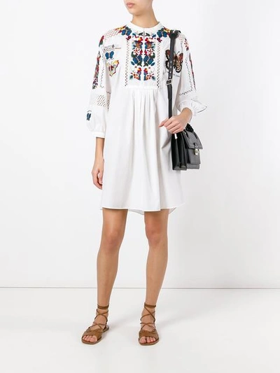 Shop Valentino Butterfly Embroidered Tunic Dress