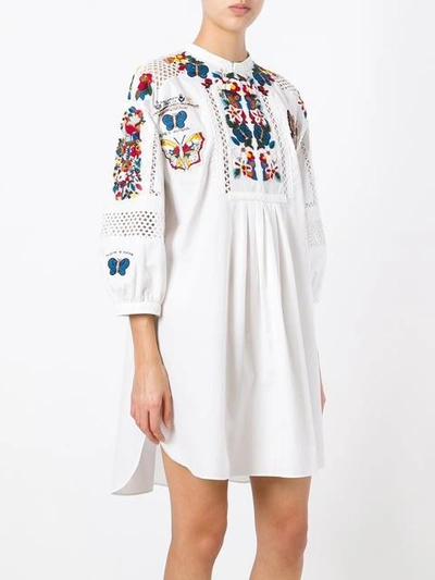 Shop Valentino Butterfly Embroidered Tunic Dress