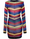 Balmain Chevron-striped Knitted Mini Dress