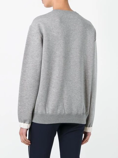 Shop Stella Mccartney Embroidered Robin Sweatshirt In Grey