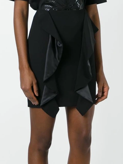 Givenchy Ruffle-detail Wool Mini Skirt In Black