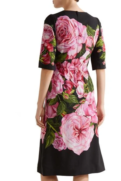 Shop Dolce & Gabbana Floral-print Crepe Dress