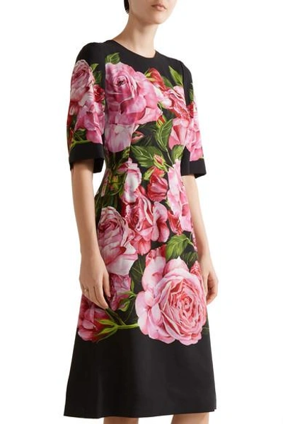 Shop Dolce & Gabbana Floral-print Crepe Dress