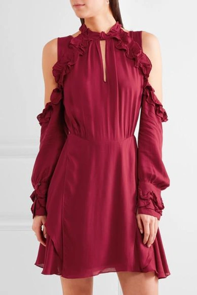 Shop Iro Hanie Cutout Ruffled Crepe Mini Dress