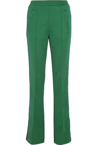 Gucci Web-striped Jersey Track Pants In Green | ModeSens