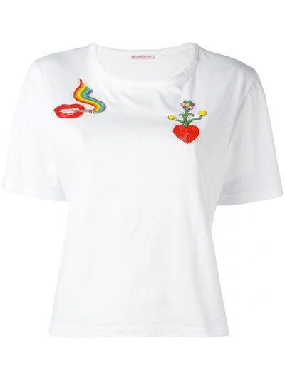Olympia Le-tan Bead Embellished T-shirt In Off White