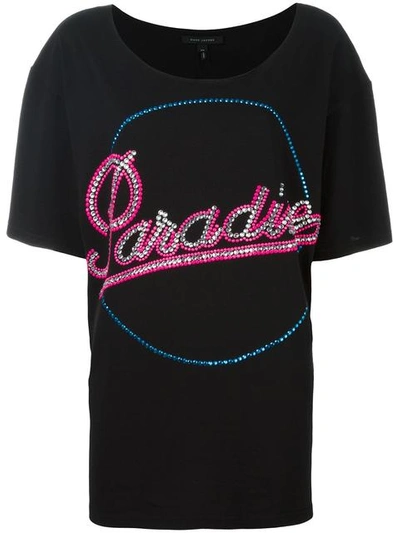 Marc Jacobs 'paradise' Strass Embellished T-shirt In Black