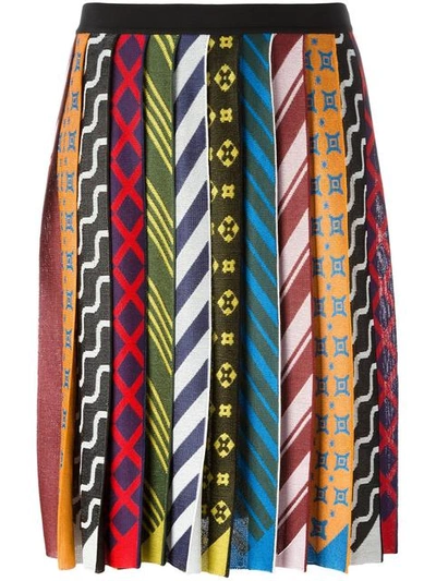 Mary Katrantzou Paneled Jacquard-knit Skirt In Multi