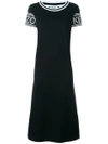 Kenzo Printed Cotton-jersey Midi Dress In Black