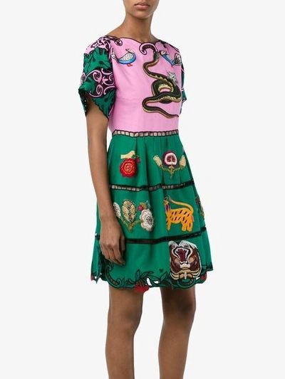 Shop Gucci Embroidered Dress