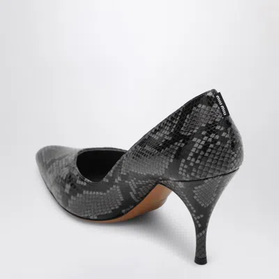 Miu Miu Ardesia 85 Python Print Leather Pumps In Black