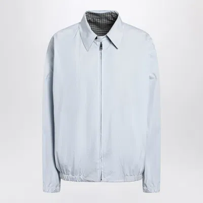 Prada Check-pattern Zip-fastening Jacket In Gray