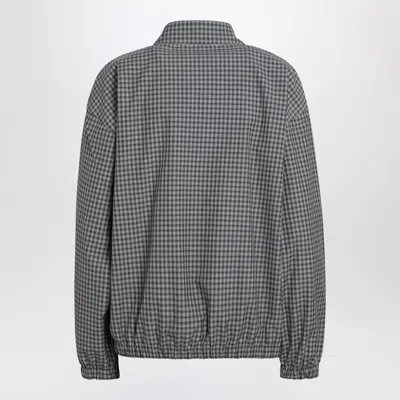 Prada Check-pattern Zip-fastening Jacket In Gray