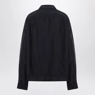 Prada Collared Jacket Elasticated Hem Front Pockets In Blue