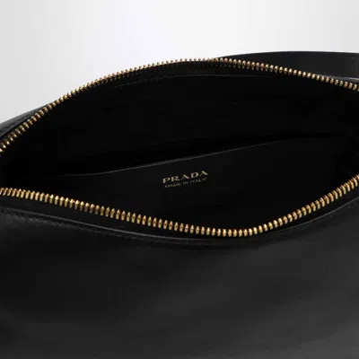 Prada Leather Shoulder Bag Top Handle Design In Black