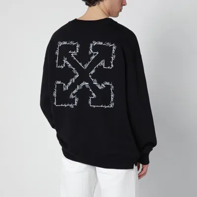 Off-white Script Arrow Diagonal Skate Sweatshirt In Black