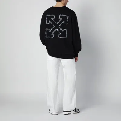 Off-white Script Arrow Diagonal Skate Sweatshirt In Black