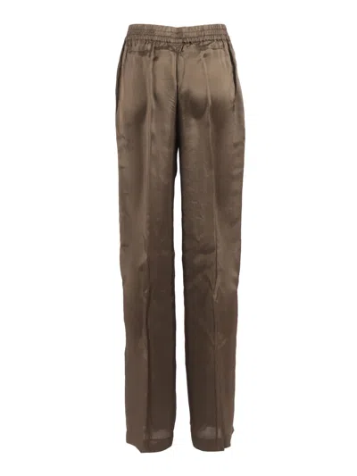Aspesi Elasticated Trousers In Brown