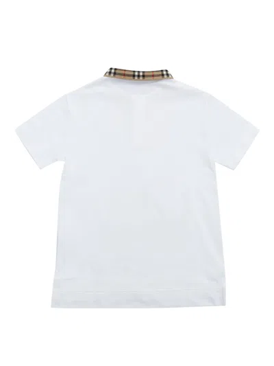 Burberry Kid Boy Polo Shirts In White