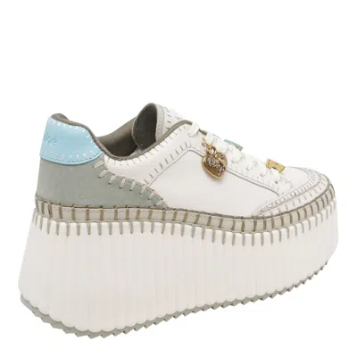 Chloé Nama Platform Wedge Sneaker In White
