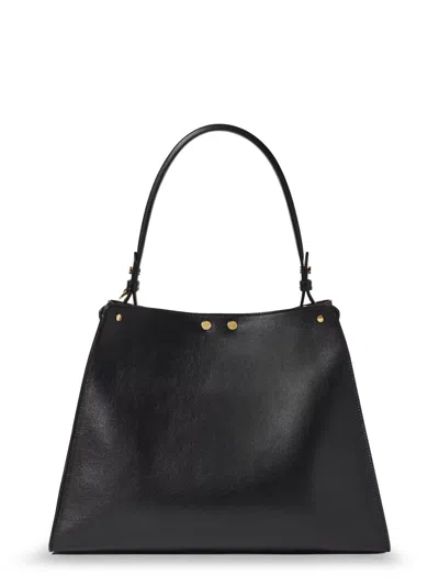 Fendi Medium Way Leather Shoulder Bag In Black
