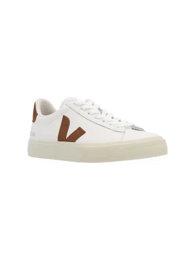 Veja Low-top Sneaker With Brown Suede Accents In White