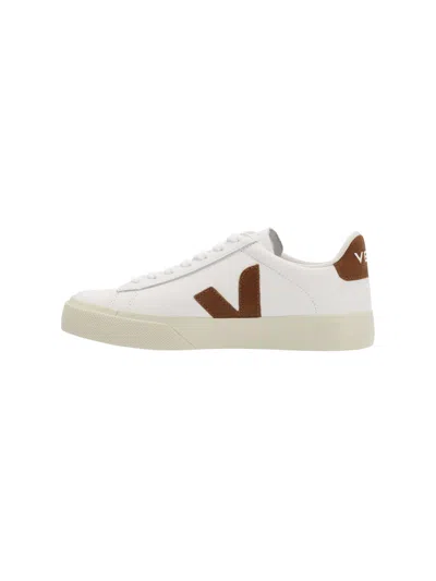 Veja Low-top Sneaker With Brown Suede Accents In White