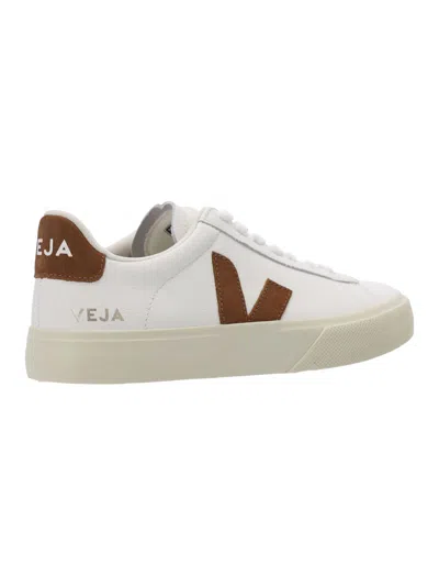 Veja Low-top Sneaker With Brown Suede Accents In White