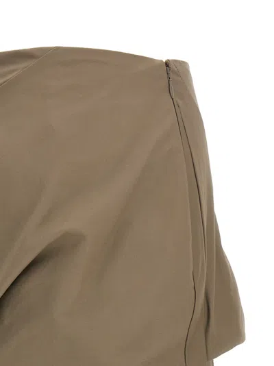 Entire Studios Structured Draped Mini Skirt In Green