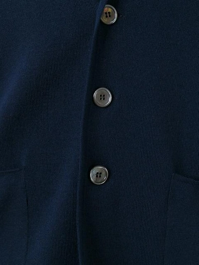 Shop Fashion Clinic Three Button Cardigan In Blue