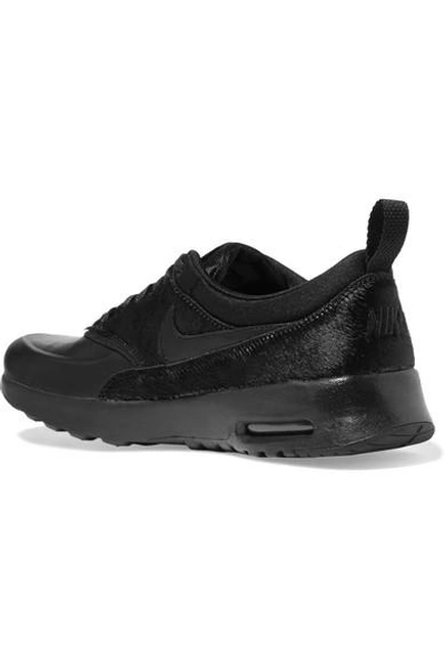 Shop Nike Air Max Thea Leather And Calf Hair Sneakers