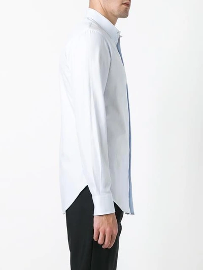 Shop Emporio Armani Classic Plain Shirt In Blue